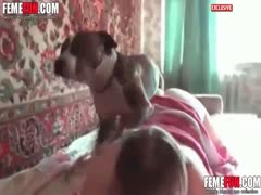 Dog knotted xxx video brutal dog impales her tight vagin this wife and knotted